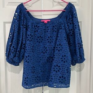 Like New! Lilly Pulitzer Kerrigan Top - Oyster Bay Navy, Size M